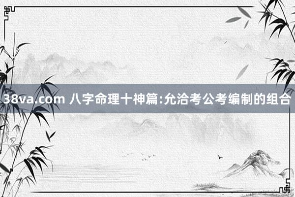 38va.com 八字命理十神篇:允洽考公考编制的组合