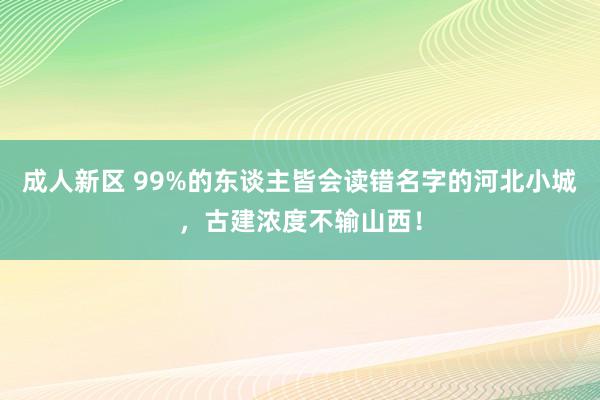 成人新区 99%的东谈主皆会读错名字的河北小城，古建浓度不输山西！