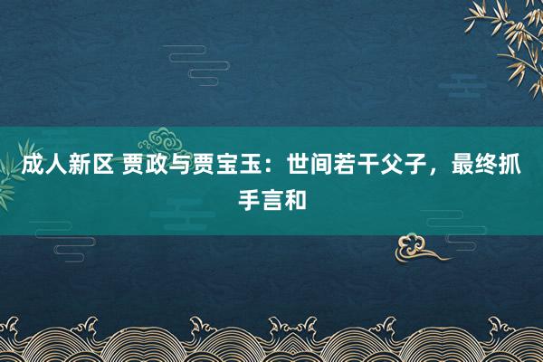 成人新区 贾政与贾宝玉：世间若干父子，最终抓手言和